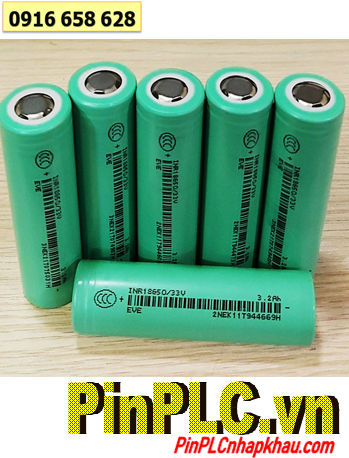 EVE INR18650/33V, Pin sạc 3.7v lithium Li-ion INR18650/33V (3200mAh, Dòng Xả Discharge 10A) chính hãng
